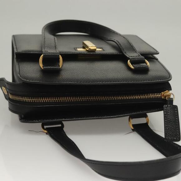 CELINE Hand Bag Leather Black Gold - Picture 6 of 13